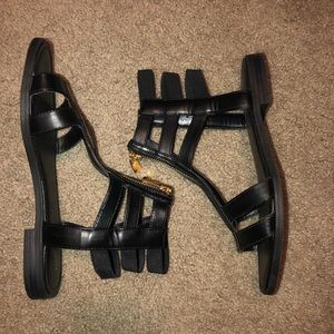 Black gladiator sandals